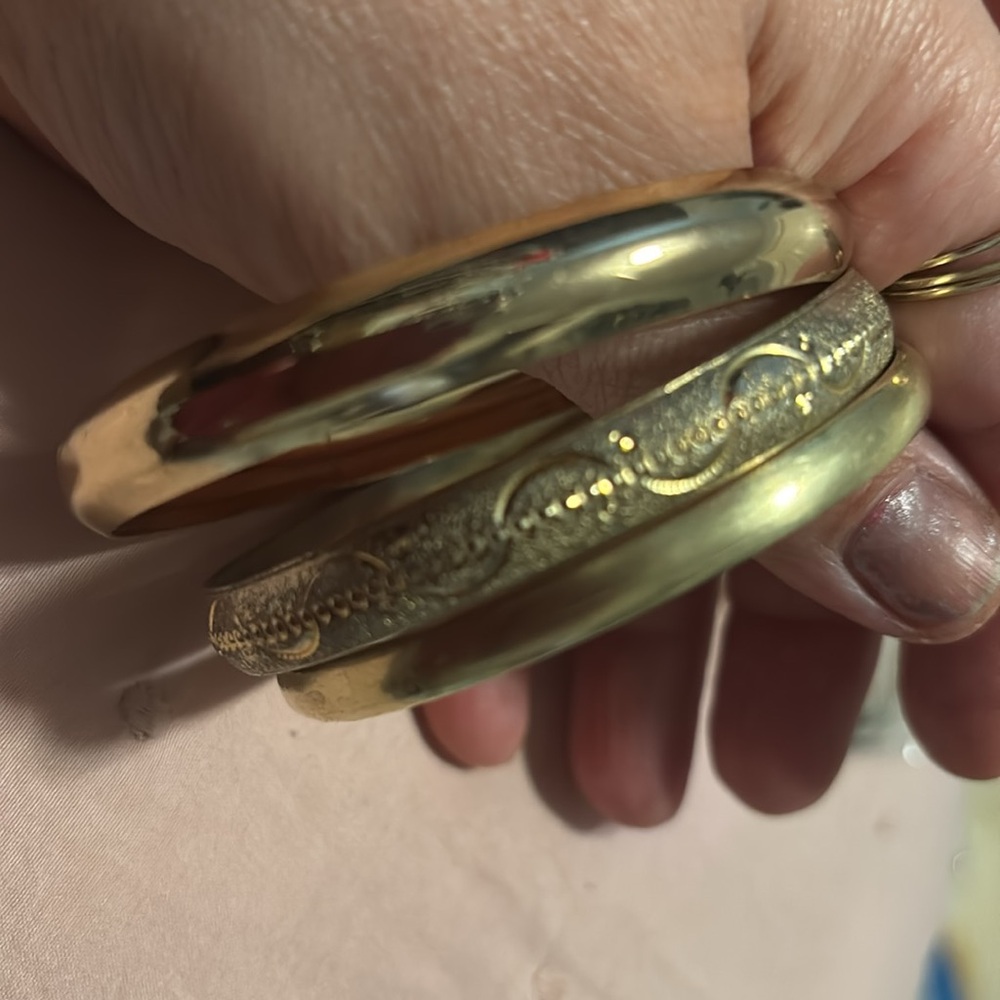 4 Pc Bundle Three Bangle Bracelet One Pair Earrin… - image 8